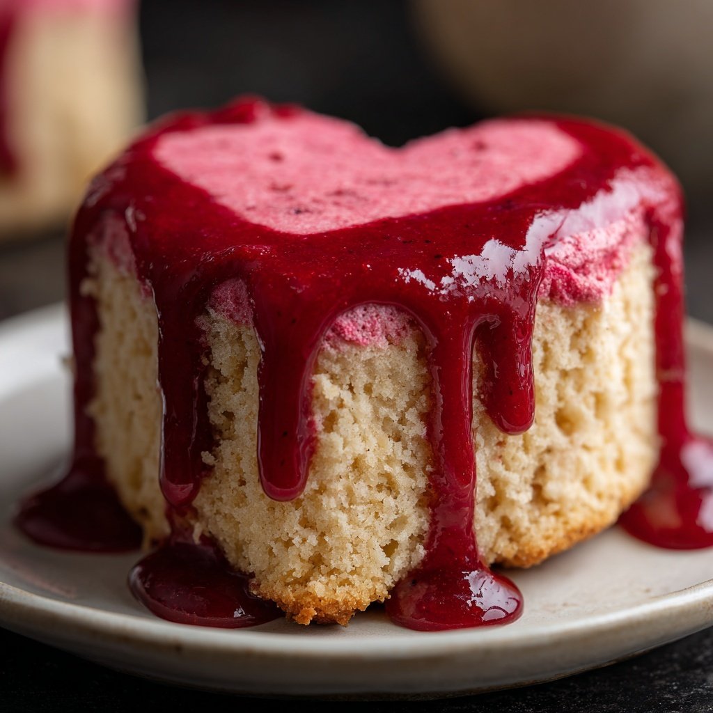 Mini Heart Cake with Raspberry Cream