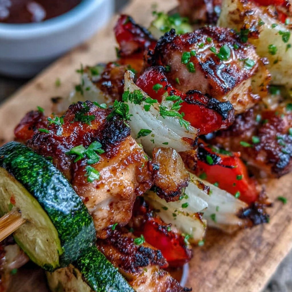 Healthy Grilled Chicken And Veggie Skewers