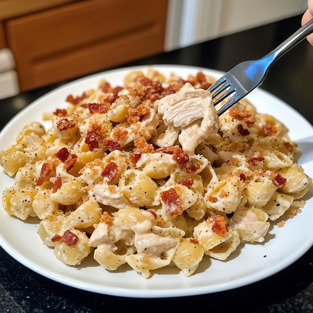 Creamy Chicken Bacon Ranch Pasta