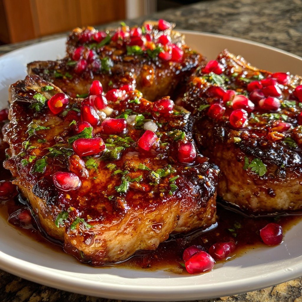 Pork Chops with Pomegranate Pan Sauce