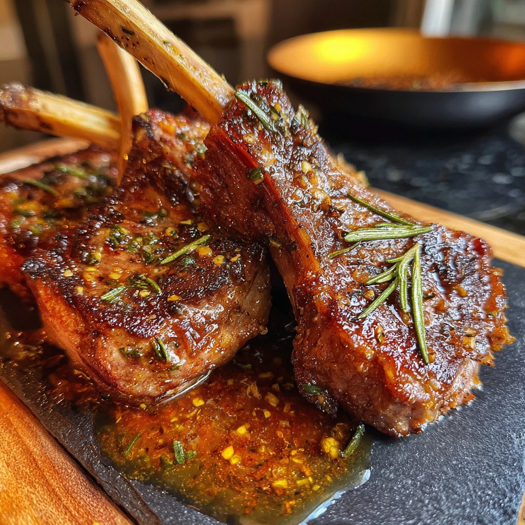 Lamb Chops with Rosemary Jus