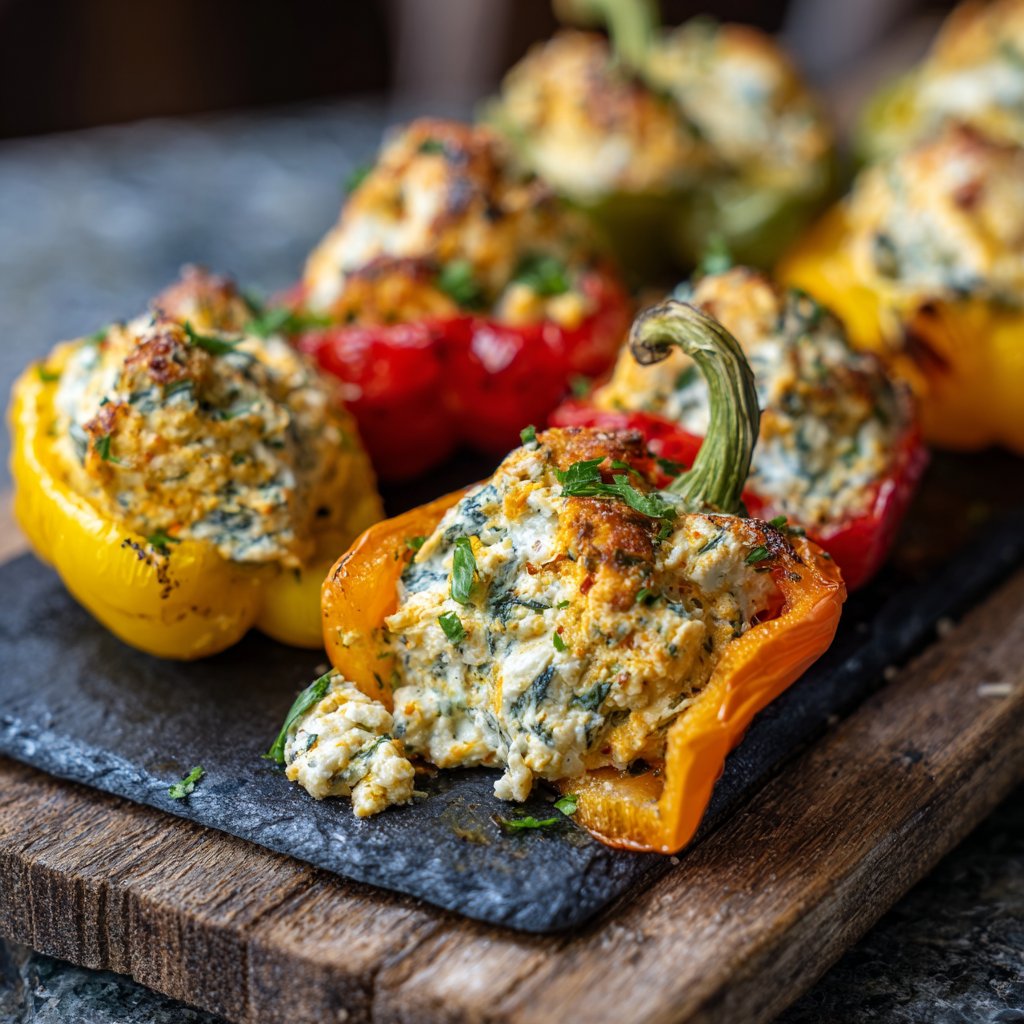 Super Bowl Appetizer Stuffed Mini Peppers