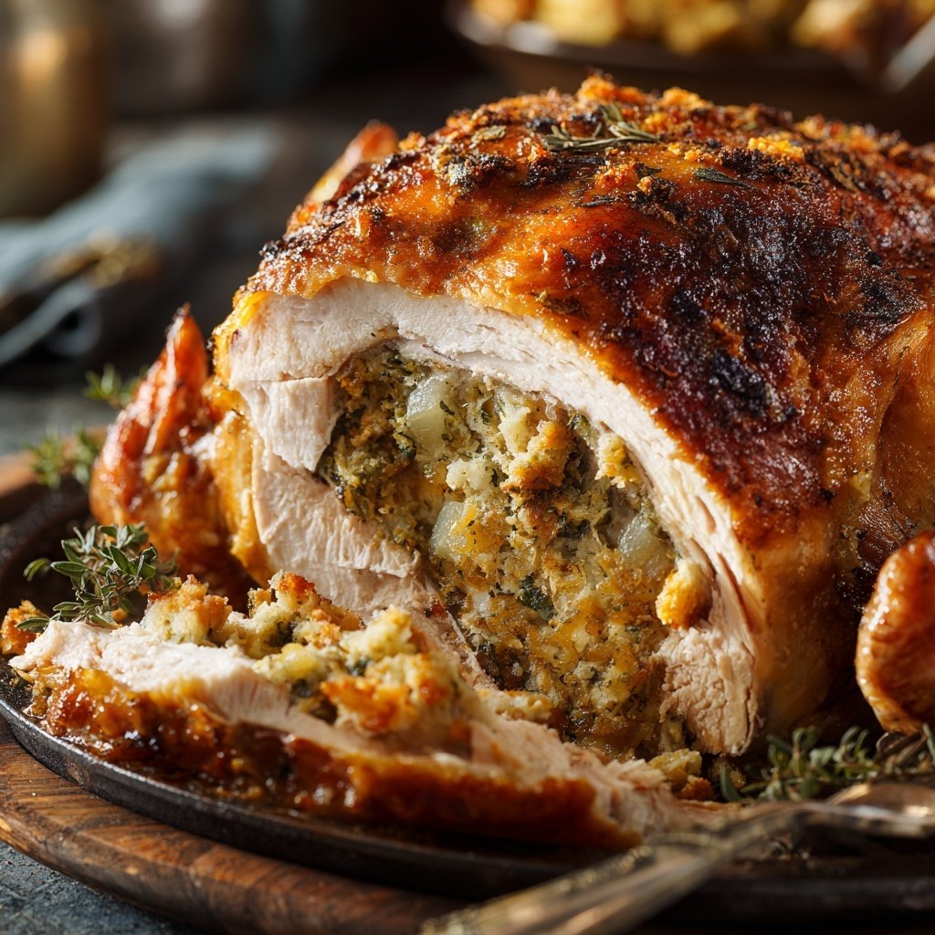 Seasonal & Festive Thanksgiving Herb Stuffed Turkey