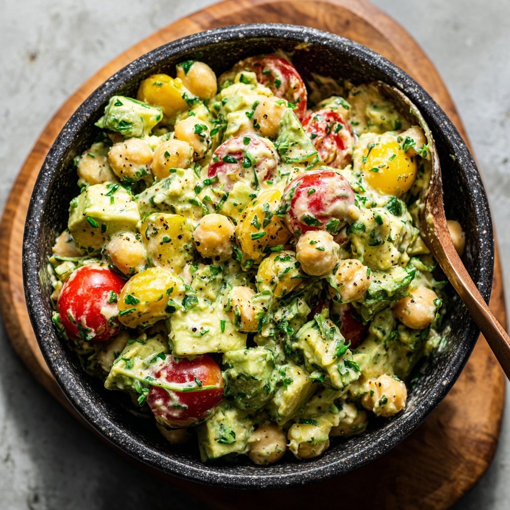 Healthy & Light Avocado Chickpea Salad