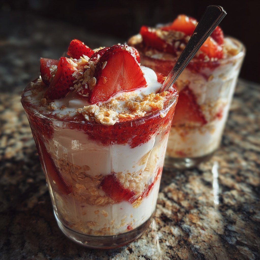 Strawberry Cream Overnight Oat Cups
