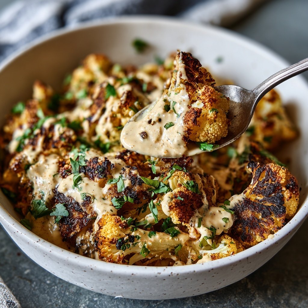 Roasted Cauliflower Tahini Bowl