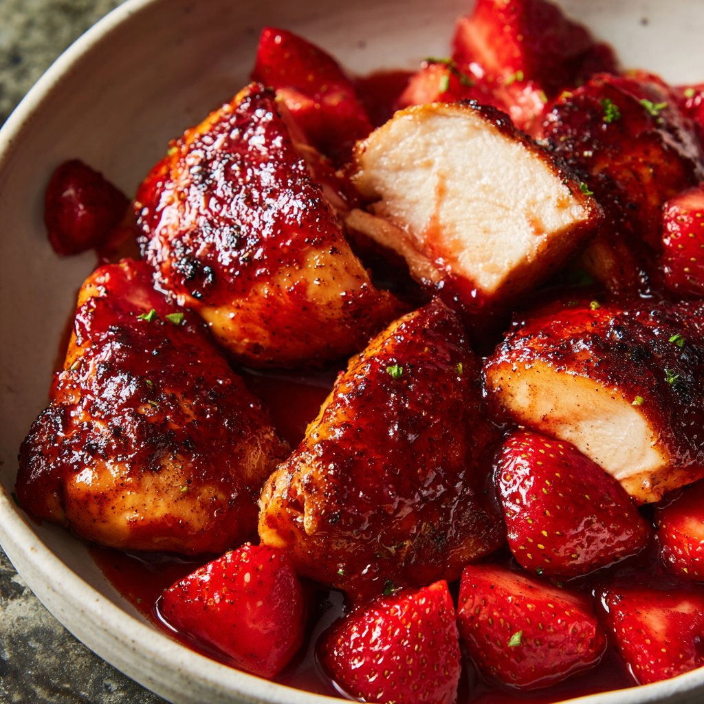 Chicken with Strawberry Balsamic Reduction