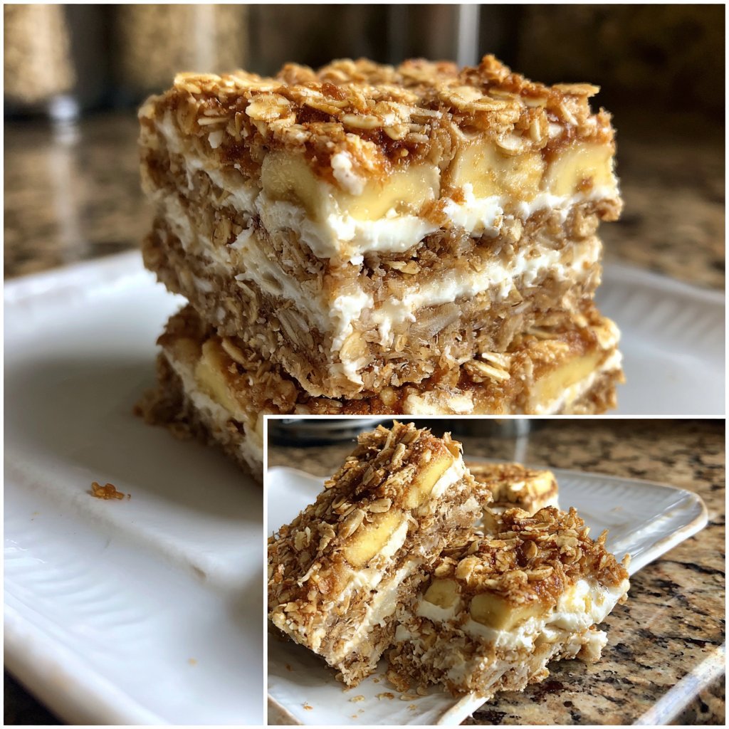 Banana Oat Yogurt Squares