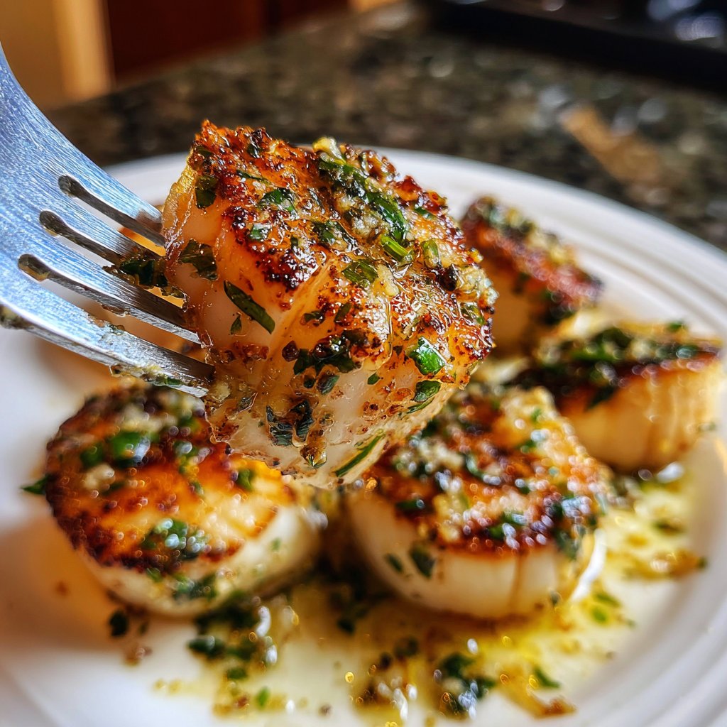 Garlic Butter Pan Seared Scallops