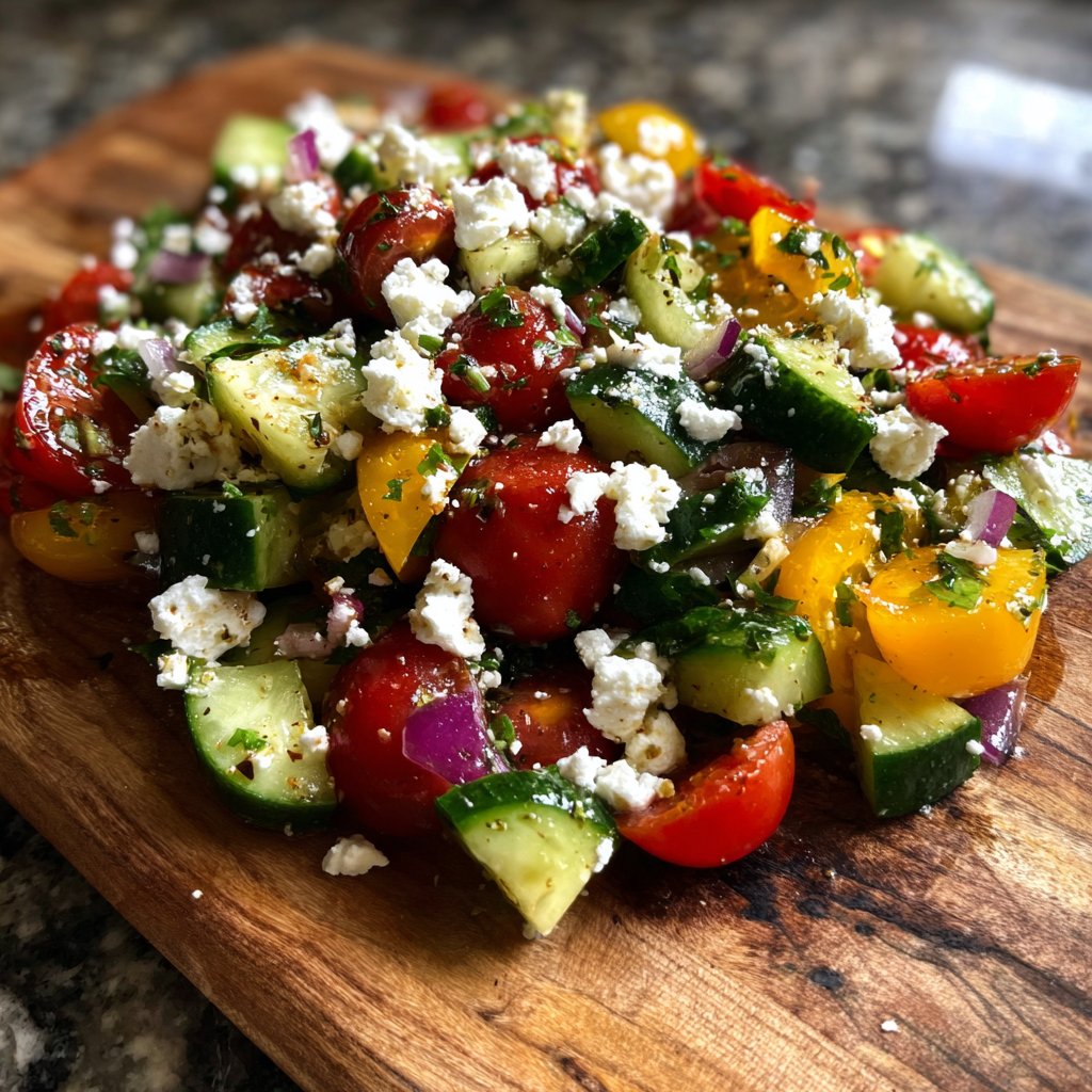 Mediterranean Cucumber Tomato Feta Salad
