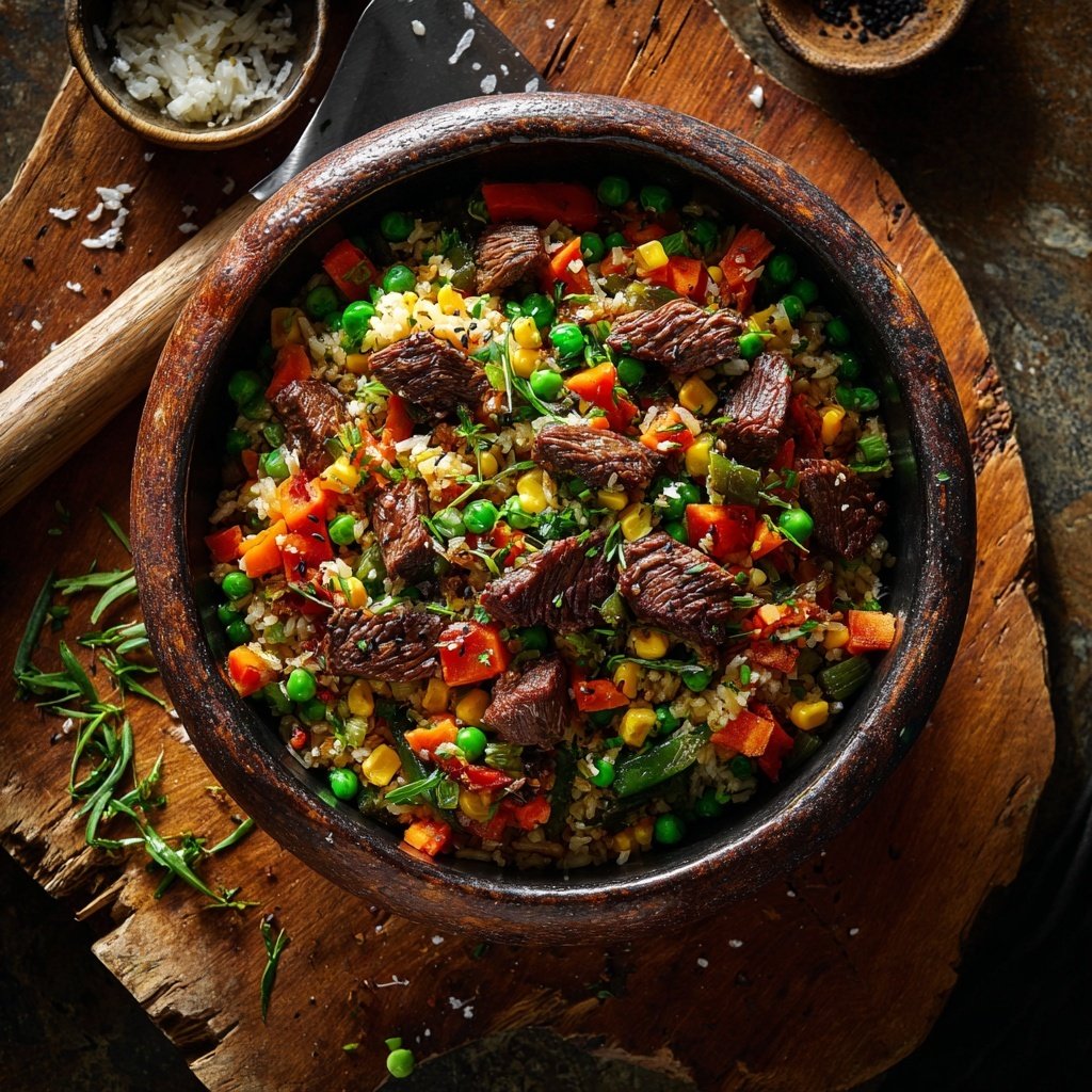 Beef And Veggie Rice Bowl